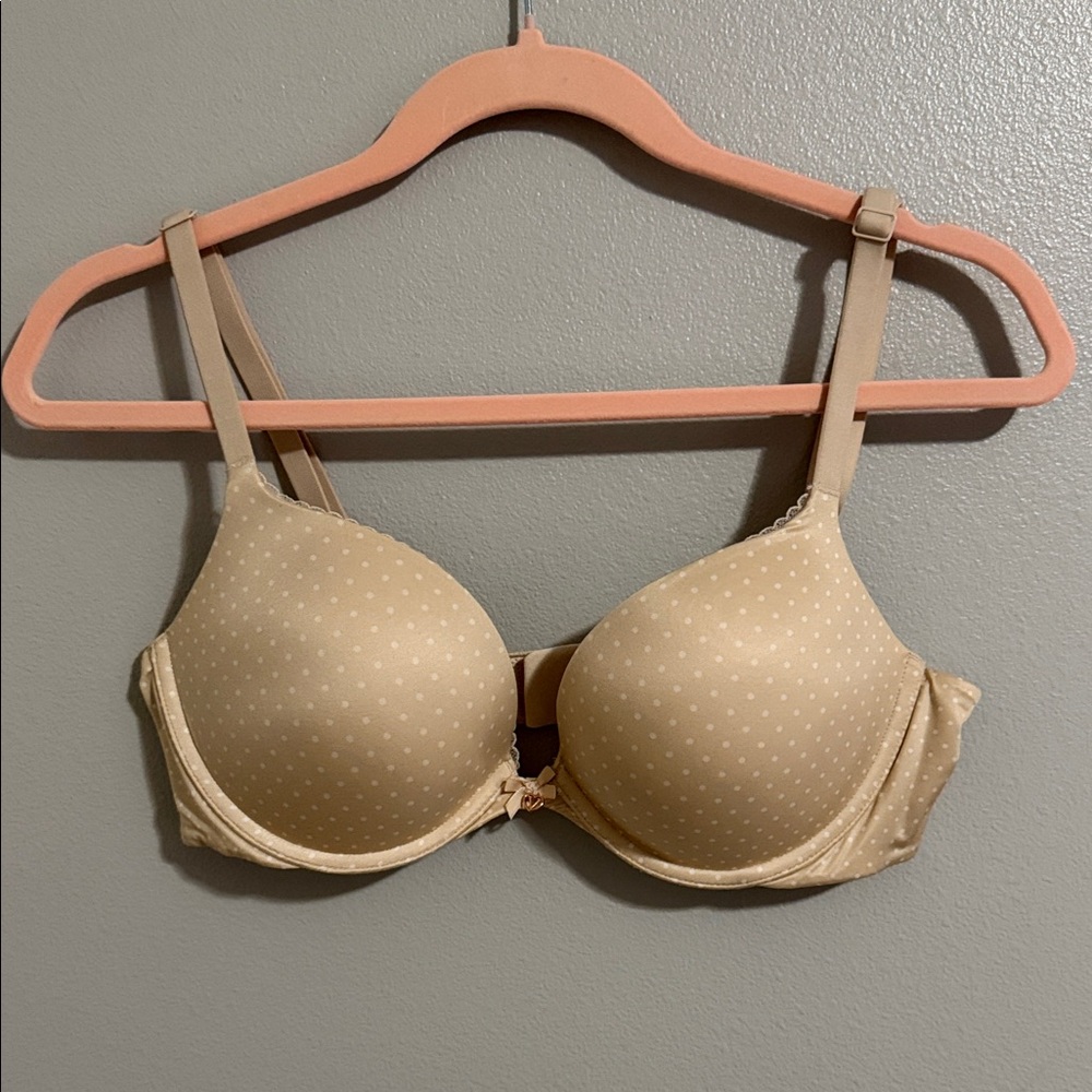 Victoria's Secret Beige Polka Dot Bra